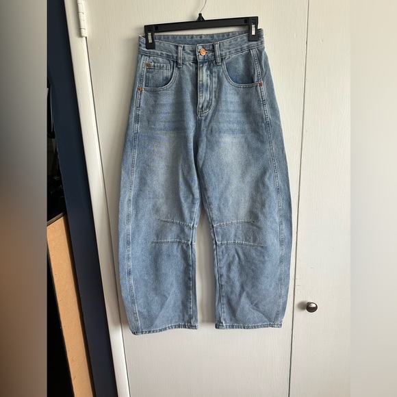 None Denim - Women's Classic Blue Wide Leg Jeans